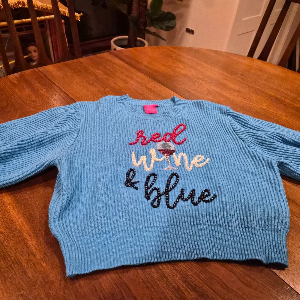 Red, Wine, & Blue Pearl Sweater